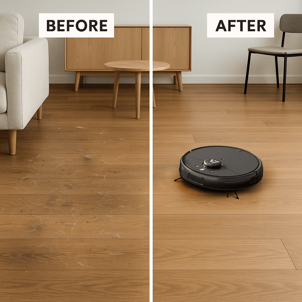 Before cleaning with Vivibot